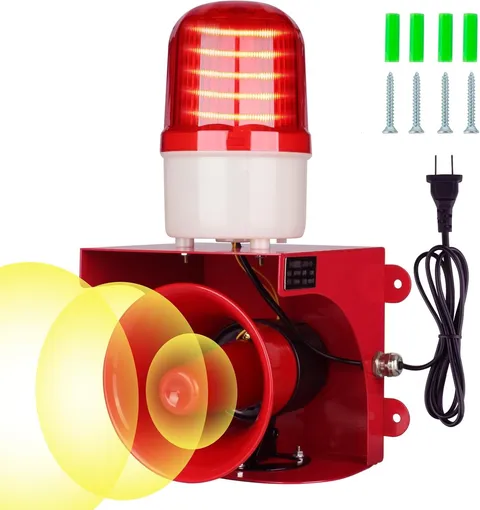 AC110V Industrial Siren Alarm Strobe Light 120dB