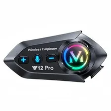 Motorcycle Helmet Bluetooth Headset 2 Way Intercom Noise Canceling HIFI Sound