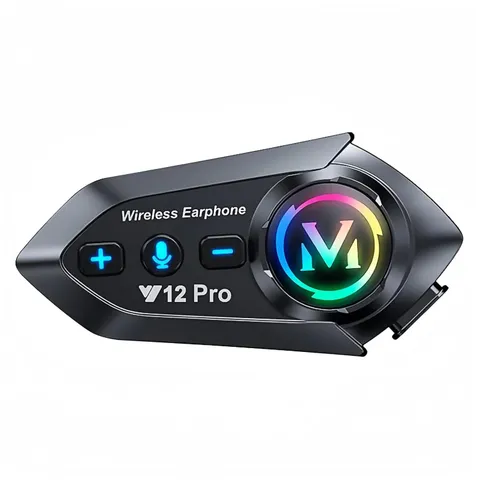Motorcycle Helmet Bluetooth Headset 2 Way Intercom Noise Canceling HIFI Sound