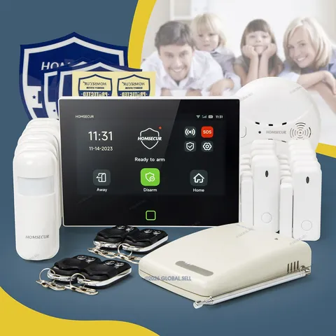 HOMSECUR Wireless WIFI 4G LCD Burglar Intruder 7" Touch Screen Alarm System