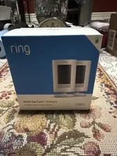 Ring Stick Up Cam Outdoor Wireless Security Camera - White. Pair.