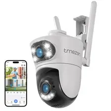 Wireless Outdoor Security Camera Dual Lens Zoom 360° PTZ Infrared Night Vision