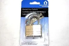 Helping Hand Warded Key Padlock With two Keys Laminated Steel. NEW Never Open