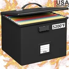 Fireproof File Box W/ Combination Lock Water Resistant Portable Organizer New