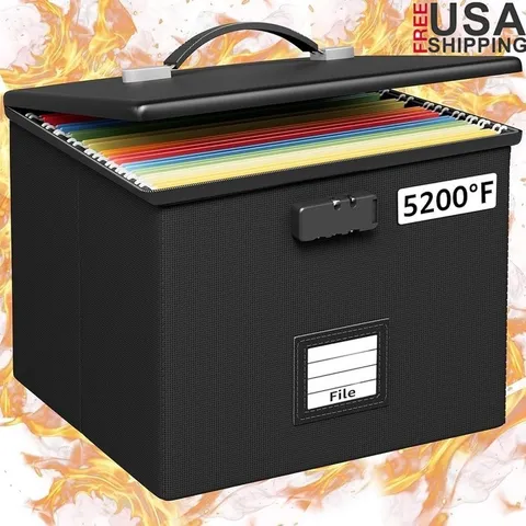 Fireproof File Box W/ Combination Lock Water Resistant Portable Organizer New