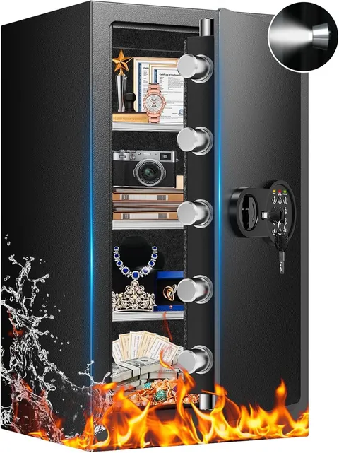 35Min Fireproof Safe 7.5 Cubic Feet Home Safe Box with 3-Removable Shelf Fire