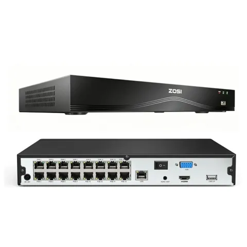 ZOSI 16Ch 4K PoE NVR Recoder 8MP Video NVR for Add On IP Camera System No HDD