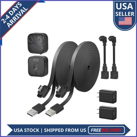 2 Pack 30ft Weatherproof Power Cable for Blink Outdoor 4 Indoor XT XT2 Camera
