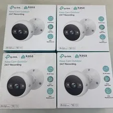 Lot of 4 TP-Link Kasa Smart Outdoor 2K HD Security Cameras IP65 24/7 Recording