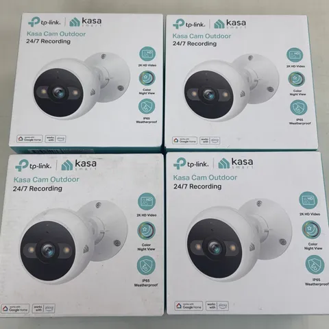 Lot of 4 TP-Link Kasa Smart Outdoor 2K HD Security Cameras IP65 24/7 Recording