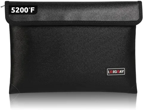 Bolsa Grande Ignífuga Para Documentos 11"x7.7" Proteccion Mejorada 5200°F Fuego