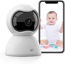 2K Indoor Security Camera,2.4Ghz Wifi for Home Securityai Human Detection, Phone