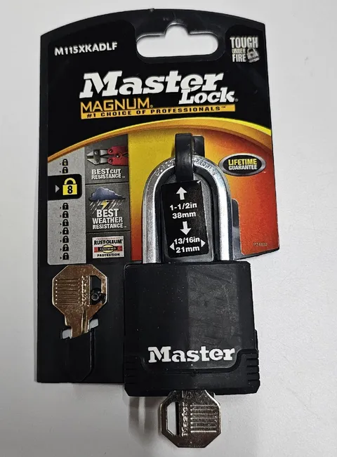  🔐  Master Lock Magnum Padlock  M115XKADLF,Tough Under Fire🔥 #1 Choice Of Pro