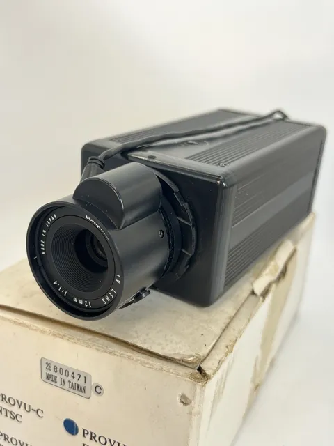 NOS Javelin PROVU-BW 1/3” CCD B&W CCTV Camera 12mm Lens Box Manual Vintage