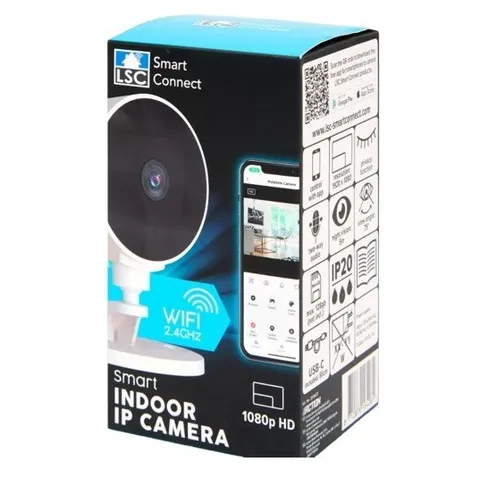 LSC Smart Connect SmartCam Indoor Wi-Fi IP Security Camera, White, 1920x1080