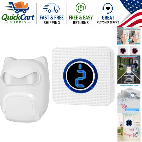 Smart Driveway Alarm with 38 Chimes - Wireless Alert System for Home Safety