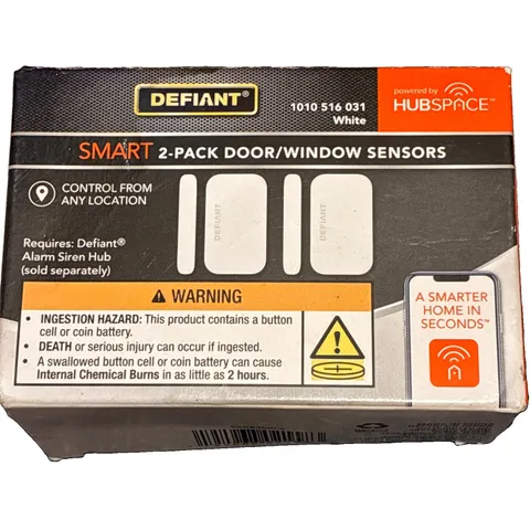 DEFIANT SMART 2 PACK DOOR WINDOW SENSORS WIRELESS WHITE 1010516031 FREESHIP