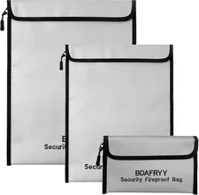 3 Pcs Fireproof Waterproof Money Important Document Bag(2000℉),Fire Proof Bag fo