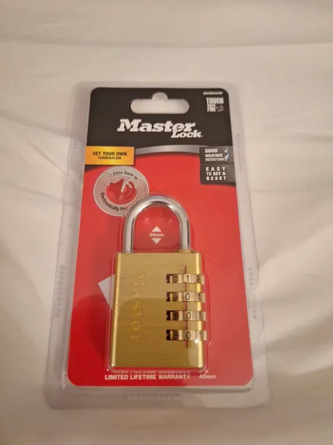 ORIGINAL NEW Master Padlock Key Lock Series Fortress Luggage Travel Safe 40mm