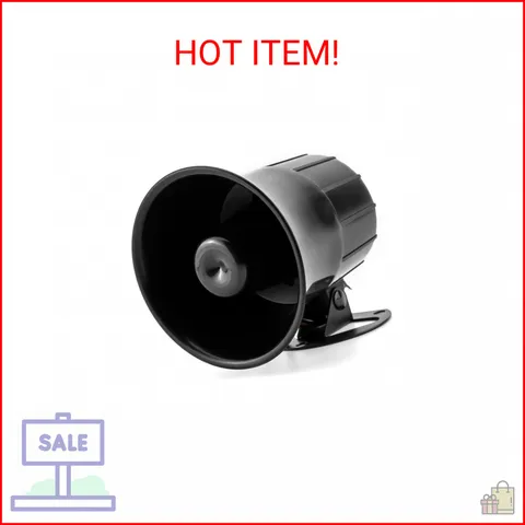 QWORK Electric Siren Horn, DC 12V Security Loud Wired Alarm Siren for Home Alarm