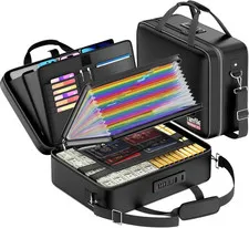 Fireproof Document Box with Lock, Large Hard File Organizer, Black | Water Resis