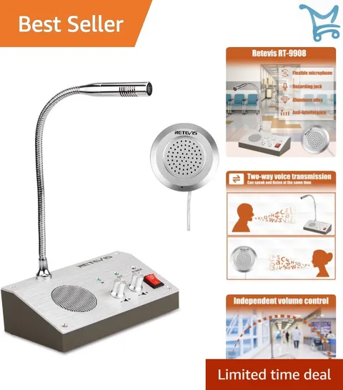 Window Intercom System Dual-Way Voice Clear Sound for Business and Bank