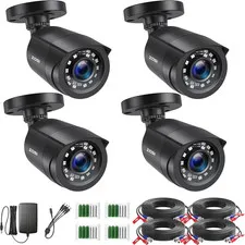 1080P 4 Pack HD TVI Security Cameras, 80Ft Night Vision, Outdoor Indoor Weatherp
