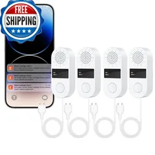 Hasull Wifi Water Leak Detector 4 Pack - Smart Water Leak Sensors Tuya App