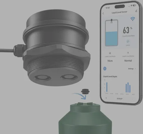 Smart WiFi Water Level Sensor Ultrasonic Tank Monitor Cistern RV Rainwater