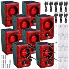 Solar Motion Sensor Alarm 130dB 4 Pack Red