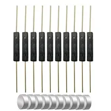 10pcs Black Plastic Reed Switch Normally Open N/O Magnetic Contact Switch Pack