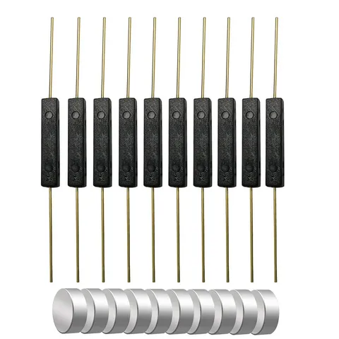10pcs Black Plastic Reed Switch Normally Open N/O Magnetic Contact Switch Pack