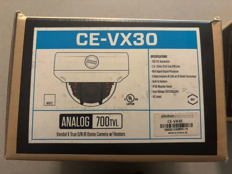 Clinton Electronics CE-VX30 Analog 700TVL IR Dome Camera Heater 2-Pack White