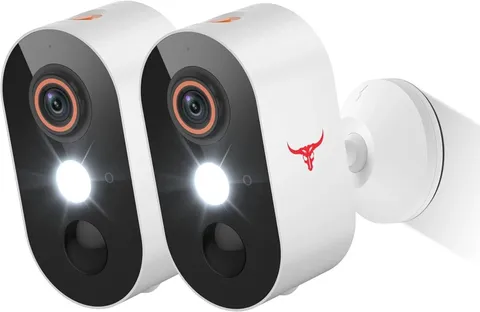 2 Camaras De Seguridad Wifi Exterior 1080P Inalambrica Con Vision Nocturna Video