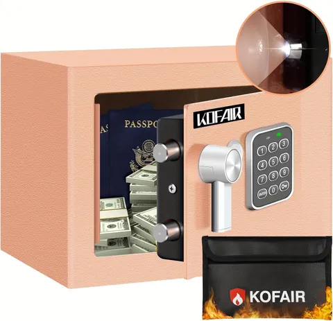 Safe Box for Home Safe (0.23 Cubic Feet) with Fireproof Bag, Personal Money Safe