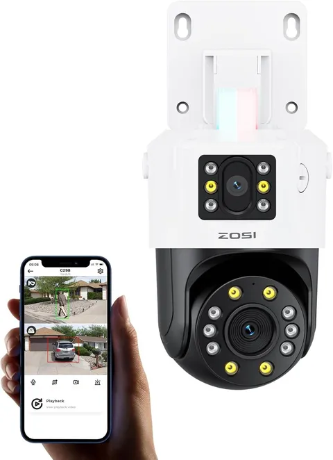 ZOSI 4K 8MP Dual-Lens Add-on 360° Pan Tilt IP PoE Security Camera  IP Camera