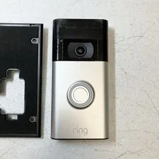 (TESTED) Ring 2nd Gen 5UM5E5 Silver & Black Night Vision 1080p Video Door Bell