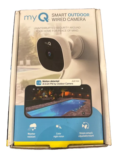 myQ Smart Outdoor Wired Camera 1080p Weatherproof Wi-Fi Night Vision 2-Way NEW