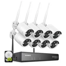 SANNCE Wireless 10CH 5MP NVR 3MP Security IP Camera System 2-Way Audio Recording