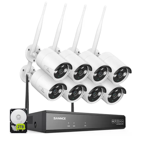 SANNCE Wireless 10CH 5MP NVR 3MP Security IP Camera System 2-Way Audio Recording