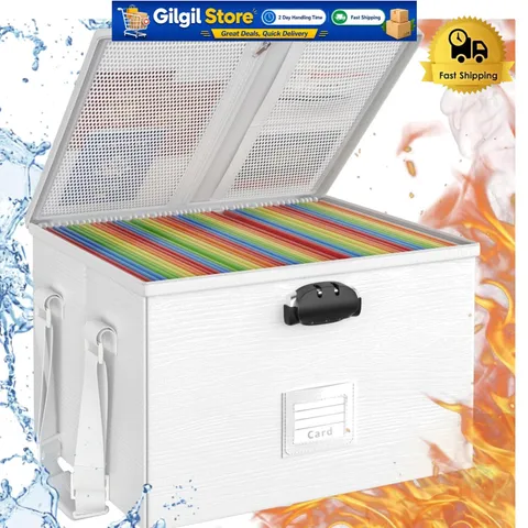Elegant Fireproof File Organizer with Lock - Spacious for Letter & Legal Papers