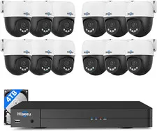 【360°View】  12MP NVR 12 Pcs 5MP Poe PTZ Cameras, 350°Pan 90° Tilt，Auto Human Tra