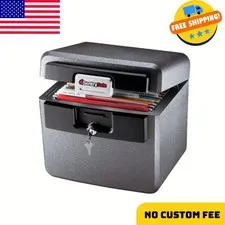 Water and Fire Resistant File Safe with 2 Keys, Gray