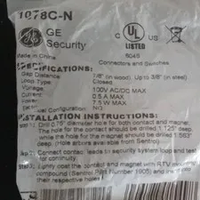 32 3/4" GE Security 1078C-N Wired Recessed steel door contact
