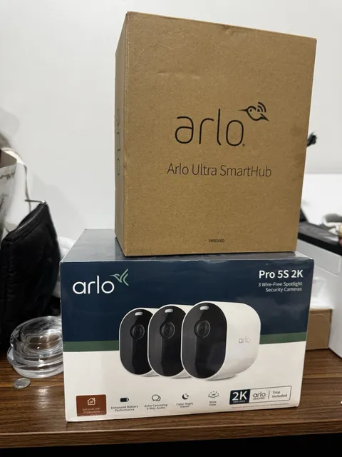 Arlo Pro 5s 2K Wireless Security Camera 3-Pack With Arlo Ultra SmartHub