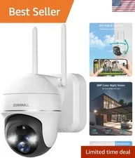 2K FHD Outdoor Camera with 360 View, Night Vision & AI Alerts - Alexa Compatible