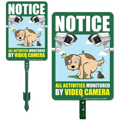10x7 inch Video Camera Monitored Yard Sign