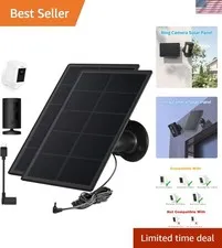 2-Pack Adjustable Solar Panel Charger for Ring Cameras - Reliable Power Source