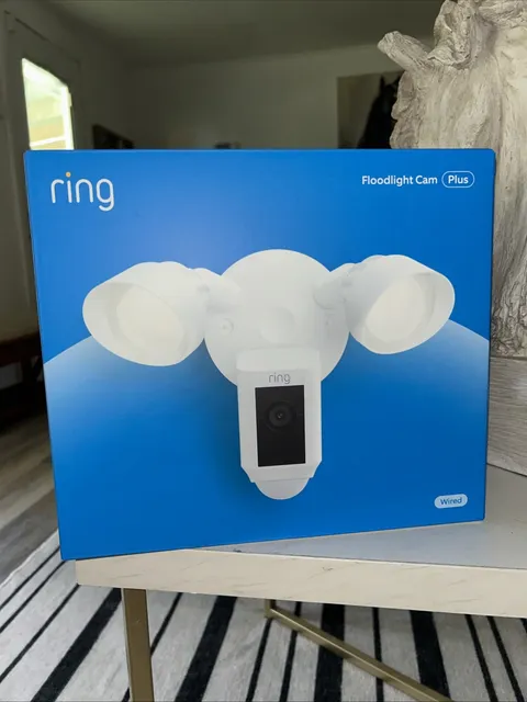 New Ring - Floodlight Cam Plus Outdoor Wired 1080p Surveillance Camera - White
