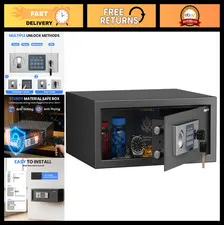 Digital Security Safe Box 0.7 Cu Ft with Keypad & Shelf, Alloy Steel for Home/Of